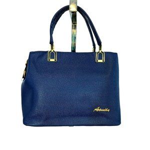 Aimily Blue and Gold Faux Leather Purse New